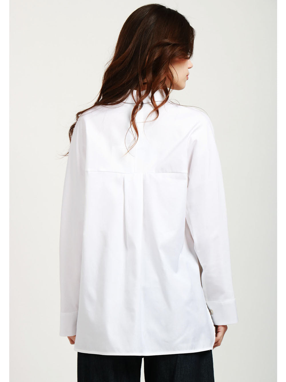 S MAXMARA Camicia Conero Over in Cotone Oxford Bianca Bianco