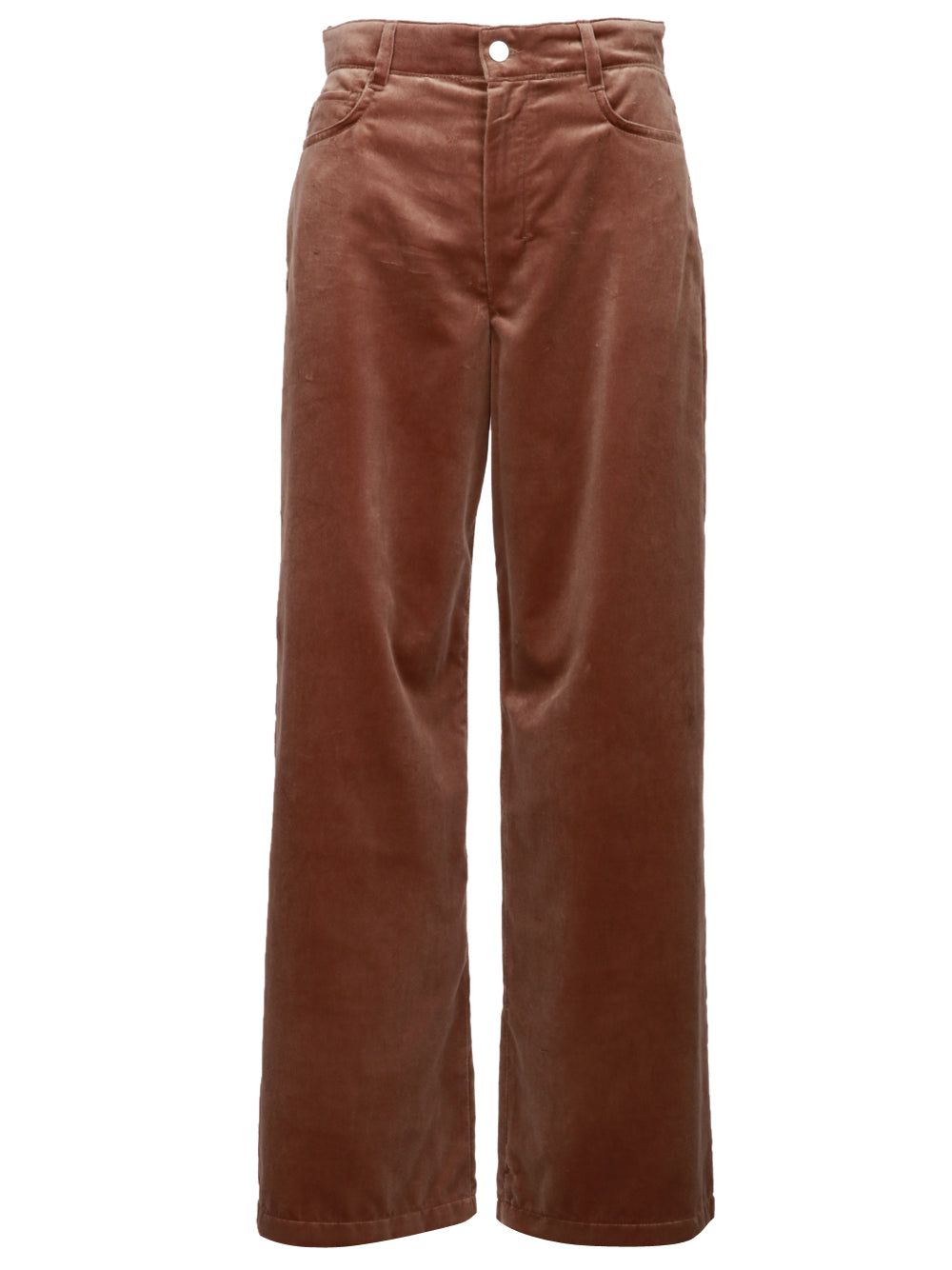 S MAXMARA Pantaloni Eiffel in Velluto Marroni con Gamba Dritta Marrone