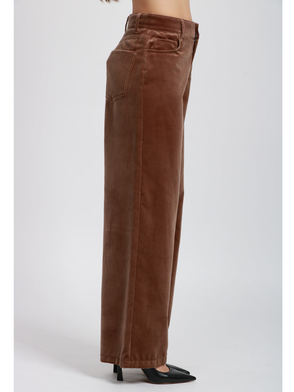 S MAXMARA Pantaloni Eiffel in Velluto Marroni con Gamba Dritta Marrone