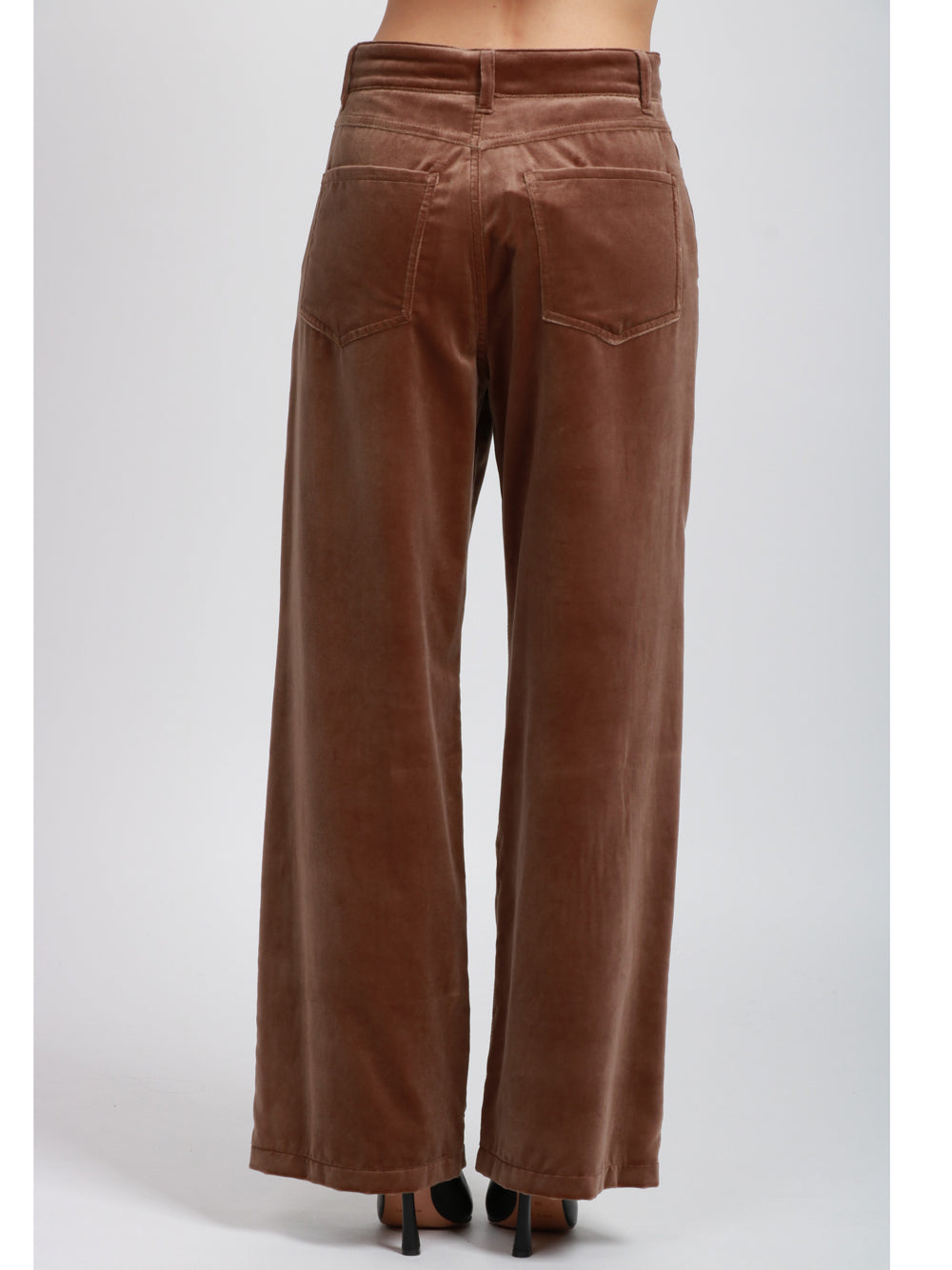 S MAXMARA Pantaloni Eiffel in Velluto Marroni con Gamba Dritta Marrone