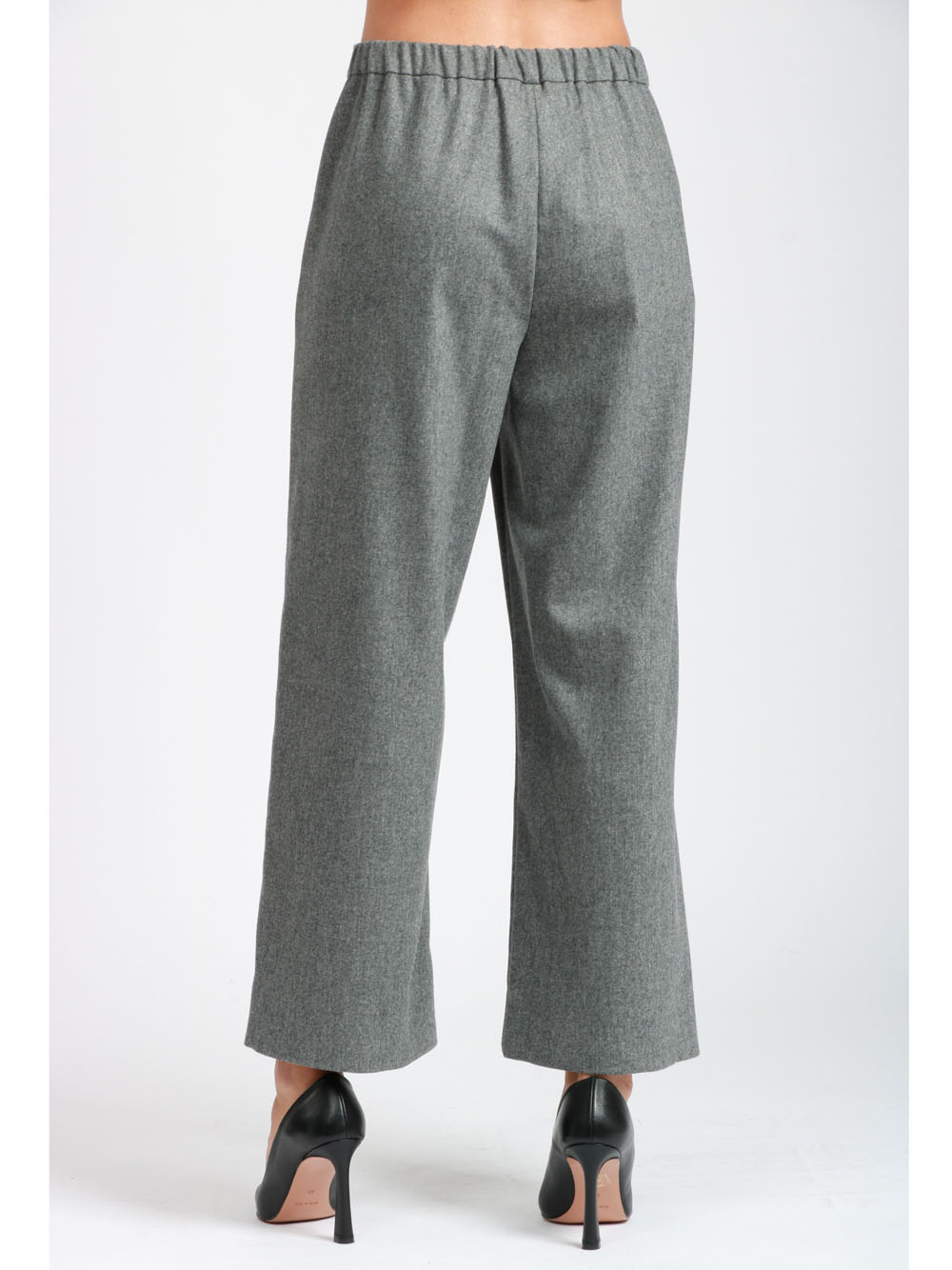 S MAXMARA Pantaloni Floria Jogger in Lana Grigi Grigio