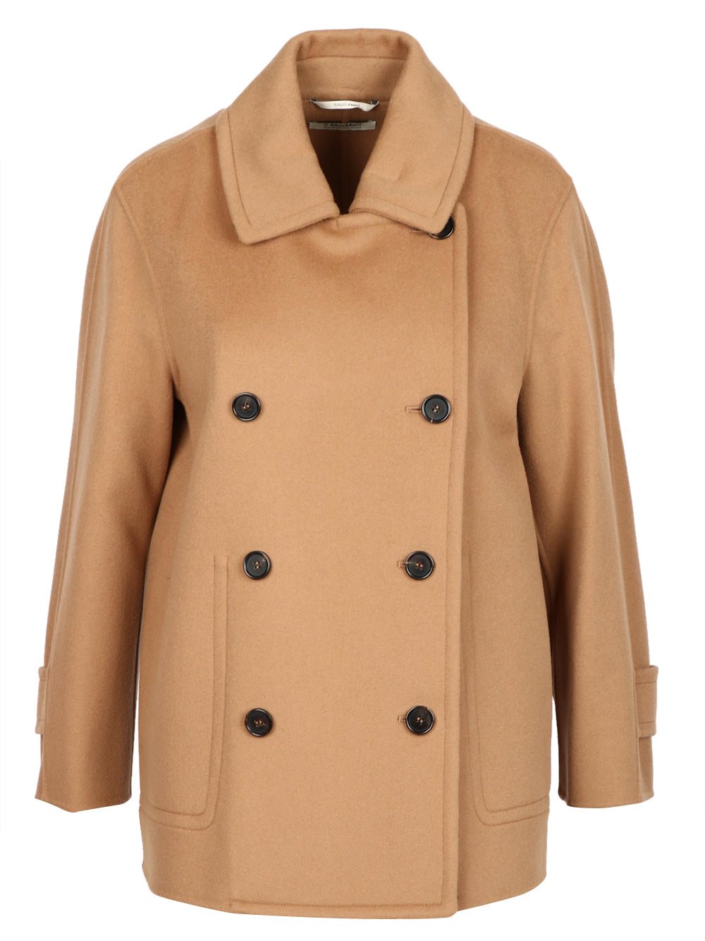 S MAXMARA Caban Fly Doppiopetto in Lana Cammello Cammello