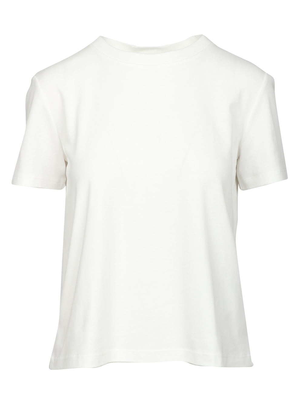 S MAXMARA T-shirt Gemma in Cotone Bianca Girocollo Bianco