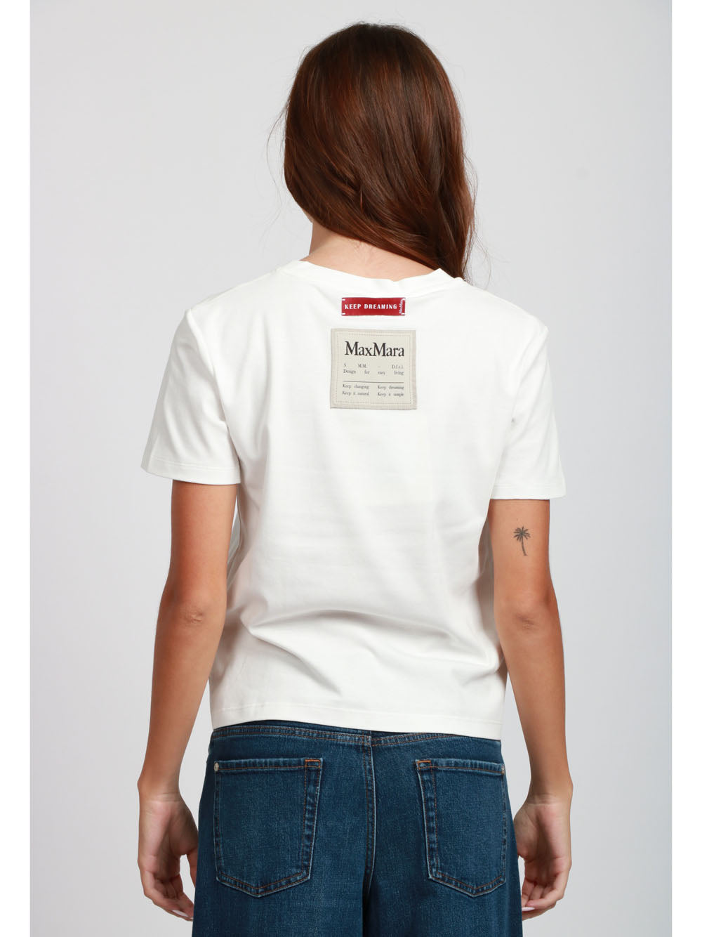 S MAXMARA T-shirt Gemma in Cotone Bianca Girocollo Bianco