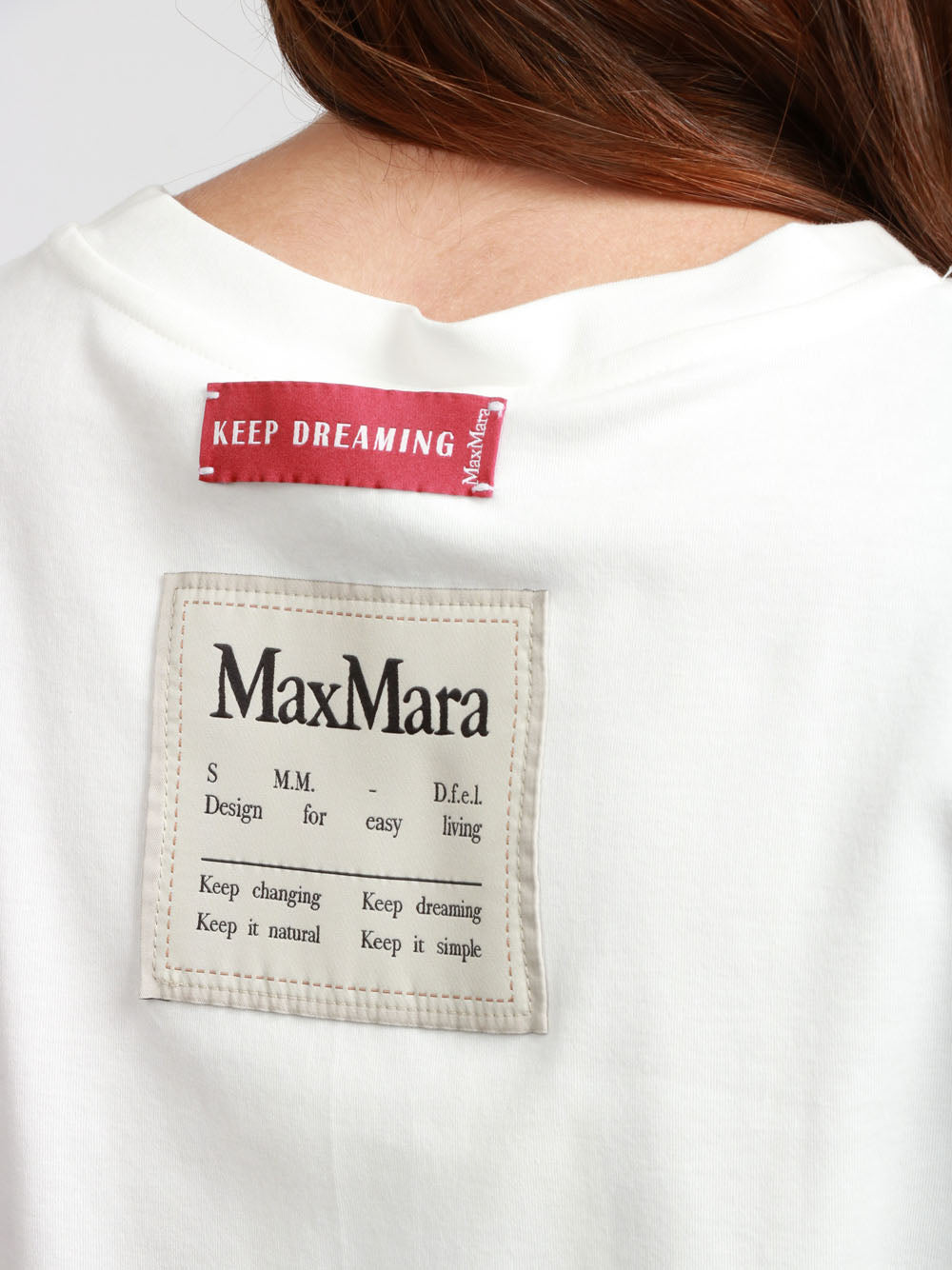 S MAXMARA T-shirt Gemma in Cotone Bianca Girocollo Bianco