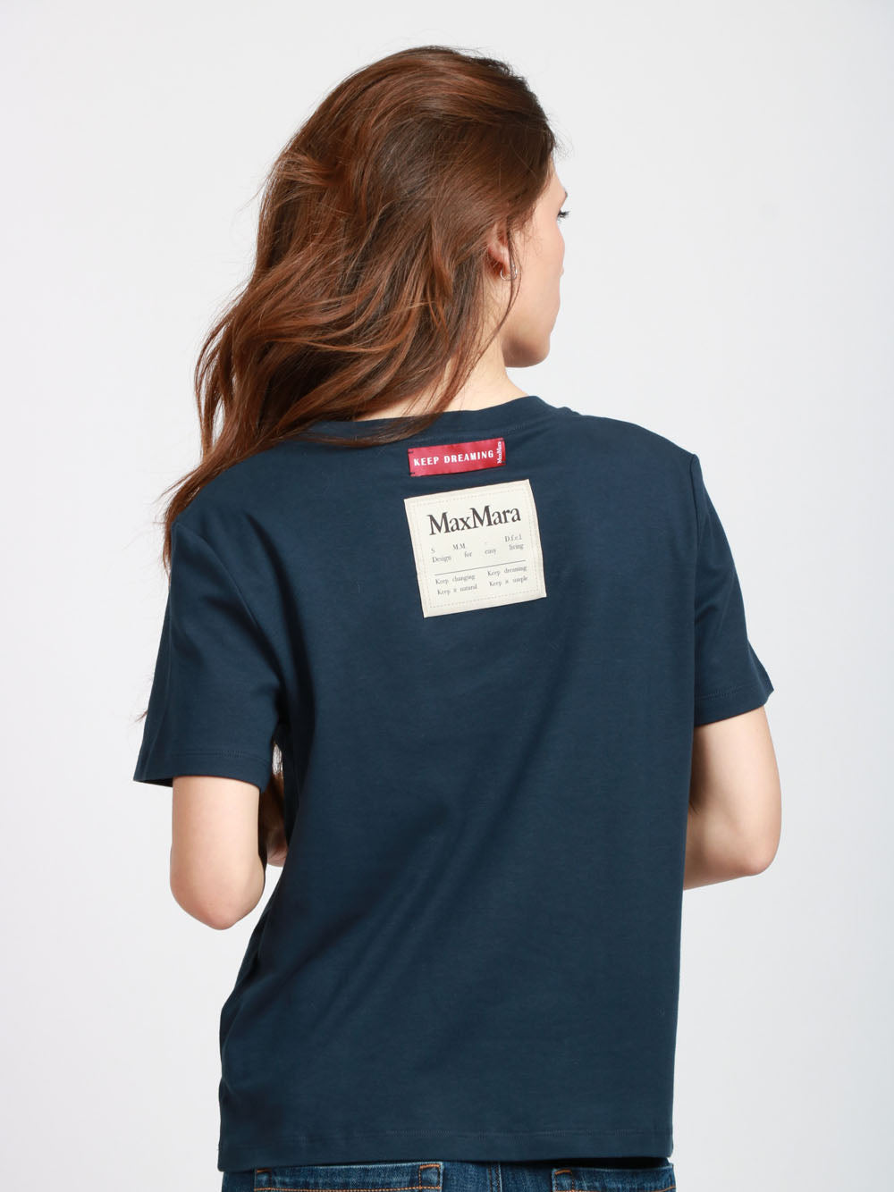 S MAXMARA T-shirt Gemma in Cotone Blu Girocollo Blu