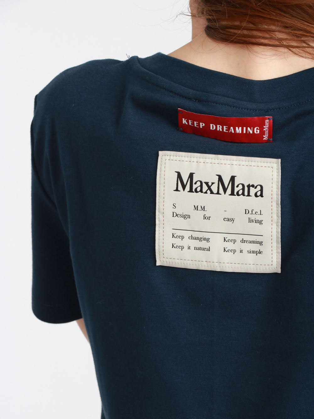 S MAXMARA T-shirt Gemma in Cotone Blu Girocollo Blu
