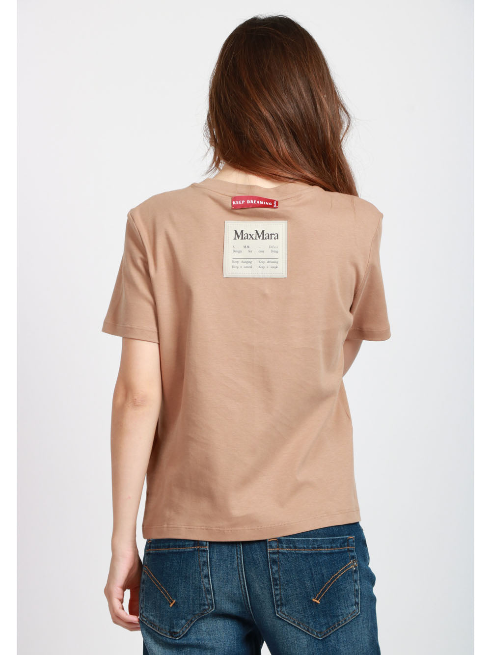 S MAXMARA T-shirt Gemma in Cotone Camel Girocollo Camel