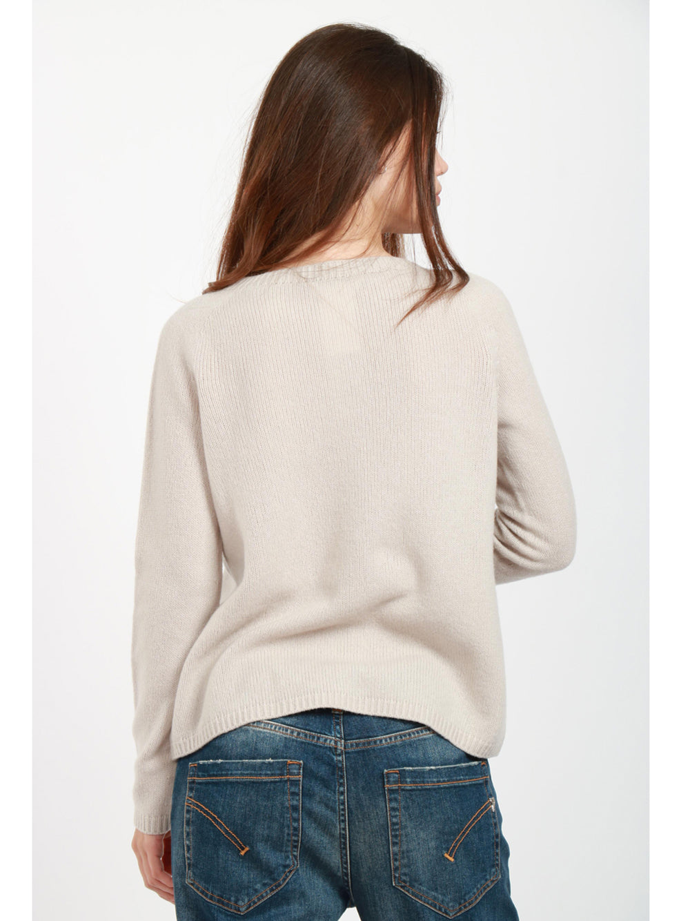 S MAXMARA Maglia Georg Gircollo in Lana e Cashmere Sabbia Perla