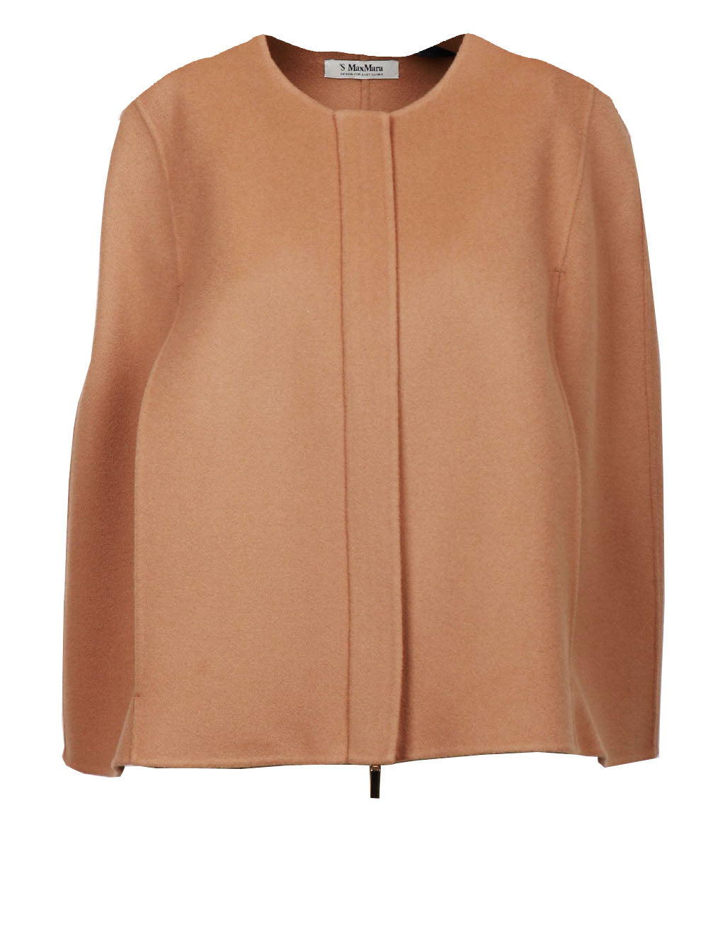 S MAXMARA Cappa Helene Girocollo in Lana Vergine Cammello Camel