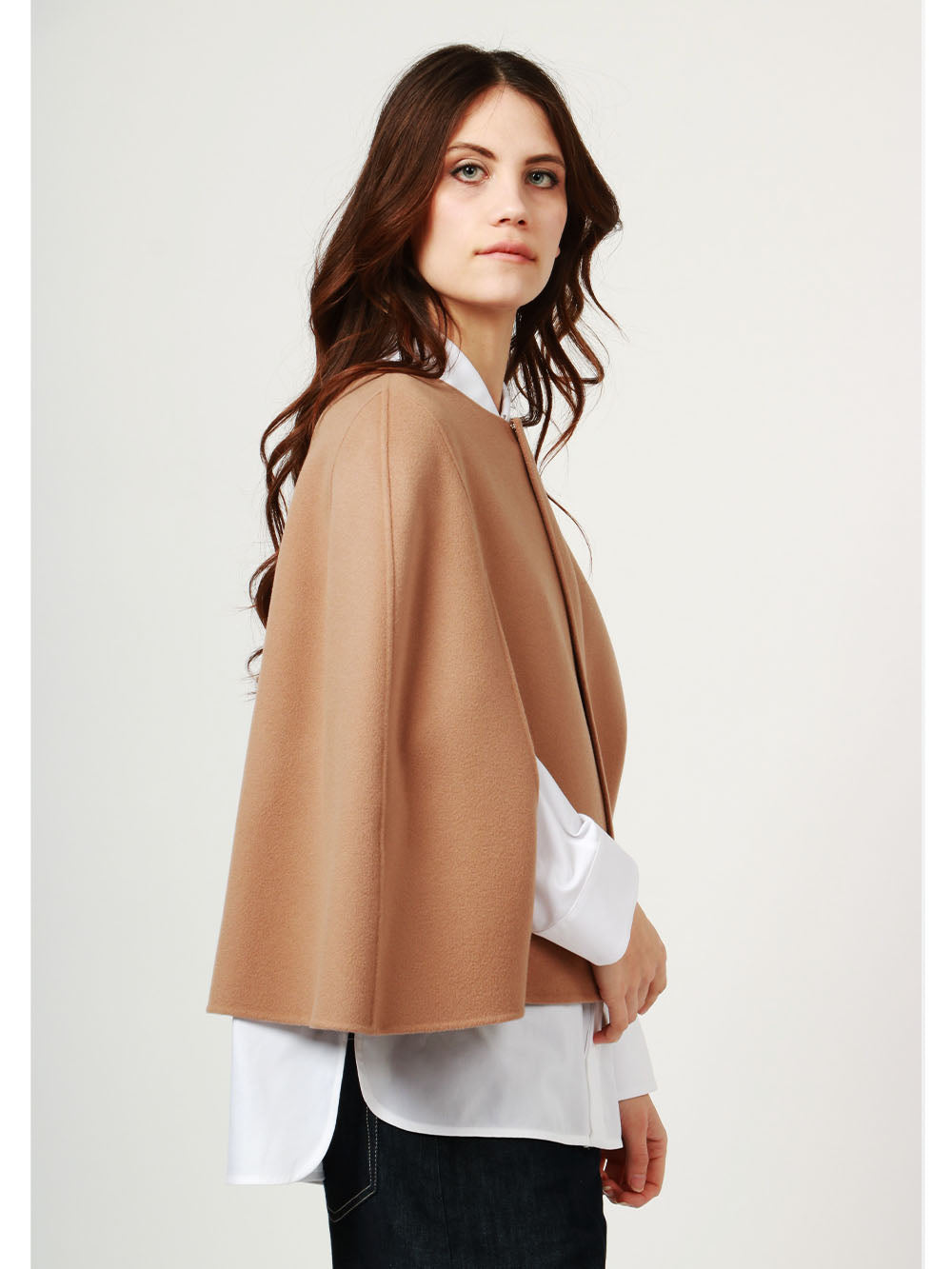 S MAXMARA Cappa Helene Girocollo in Lana Vergine Cammello Camel