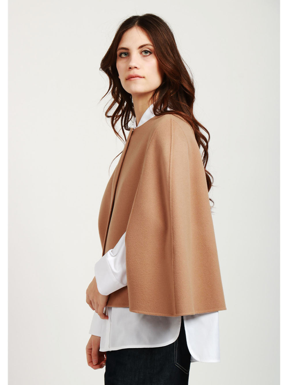 S MAXMARA Cappa Helene Girocollo in Lana Vergine Cammello Camel