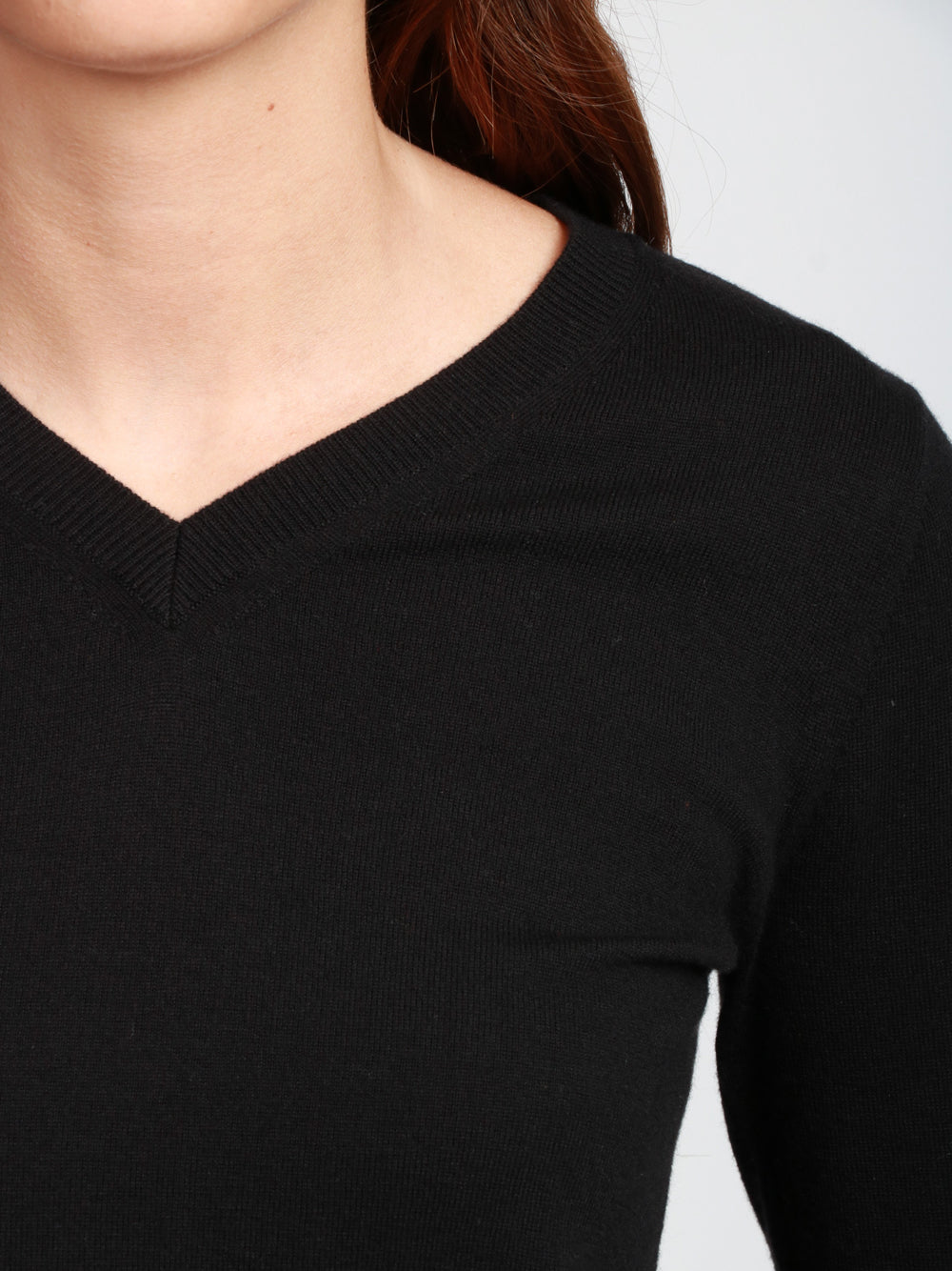 S MAXMARA Maglia in Lana Nera con Scollo a V Nero