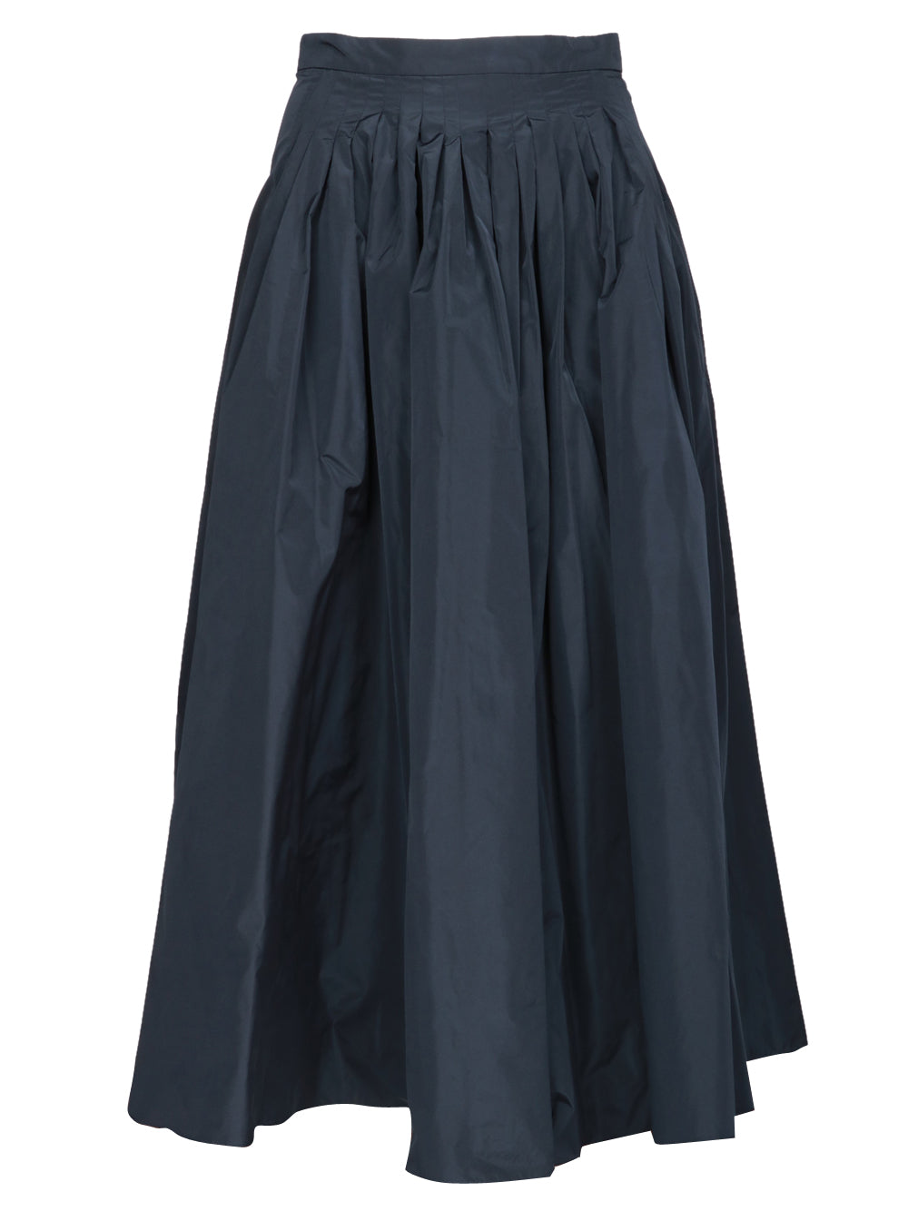 S MAXMARA Gonna Jokey con Pieghe in Taffetà Blu Notte Blu notte