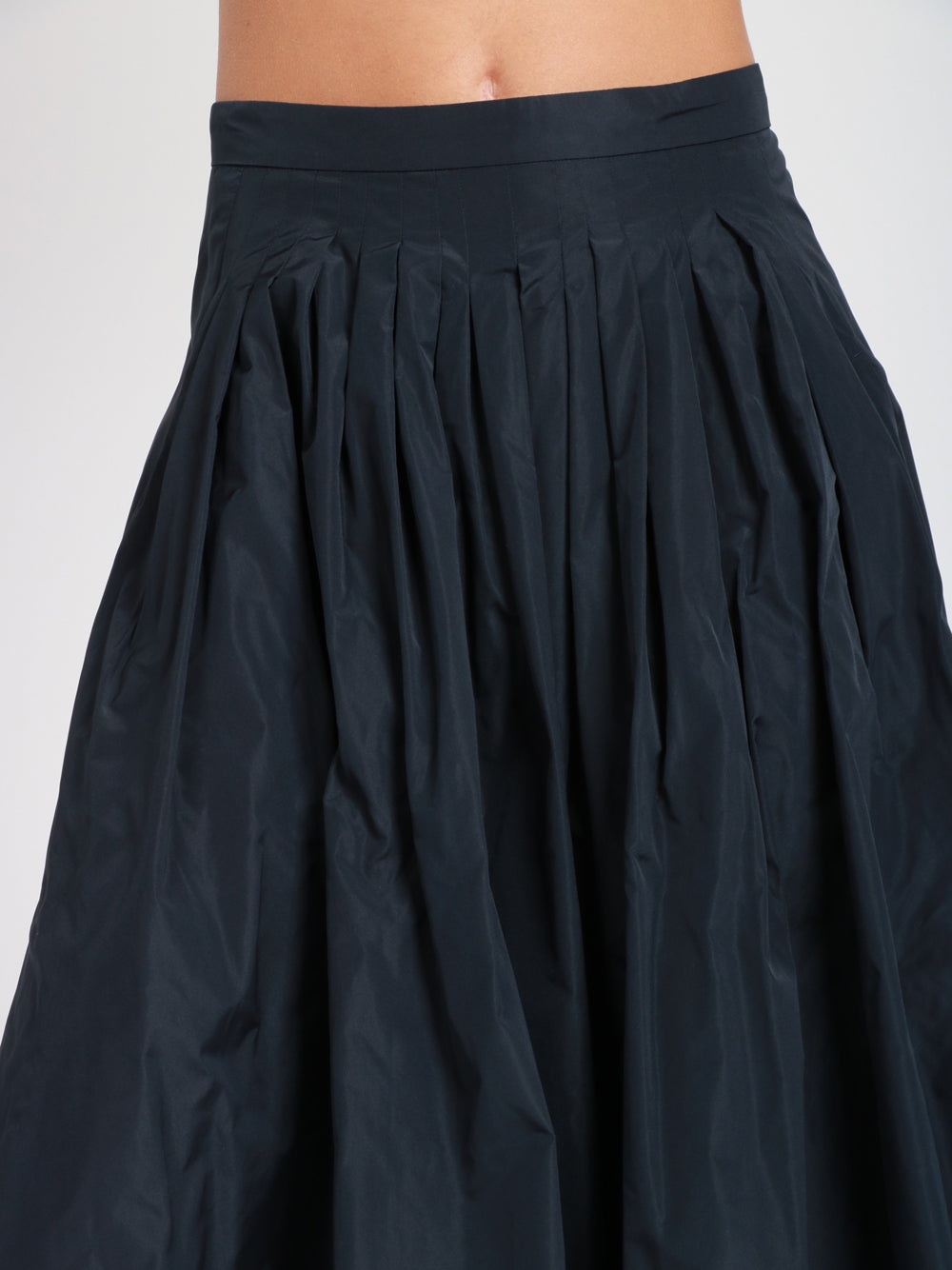 S MAXMARA Gonna Jokey con Pieghe in Taffetà Blu Notte Blu notte