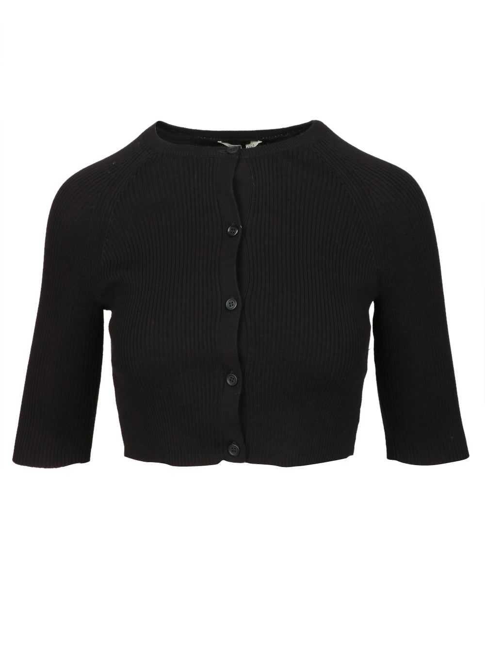 S MAXMARA Cardigan Kassel Crop a Costine piccole Nero Nero