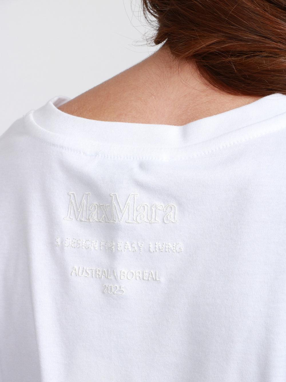 S MAXMARA T-Shirt Maya Girocollo in Jersey di Cotone Bianca Bianco