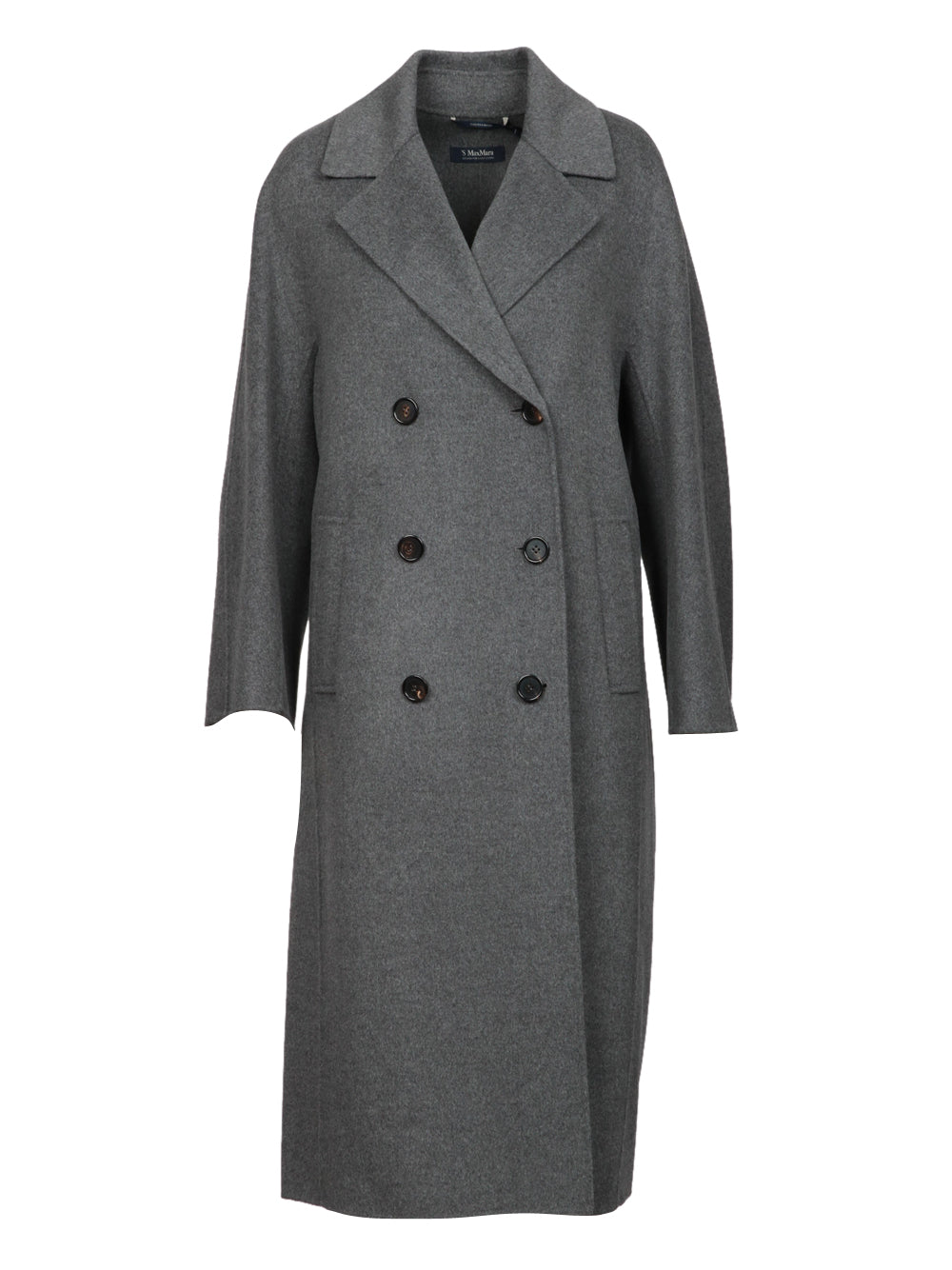 S MAXMARA Cappotto Paul Lungo Doppiopetto in Lana Vergine Grigio Grigio