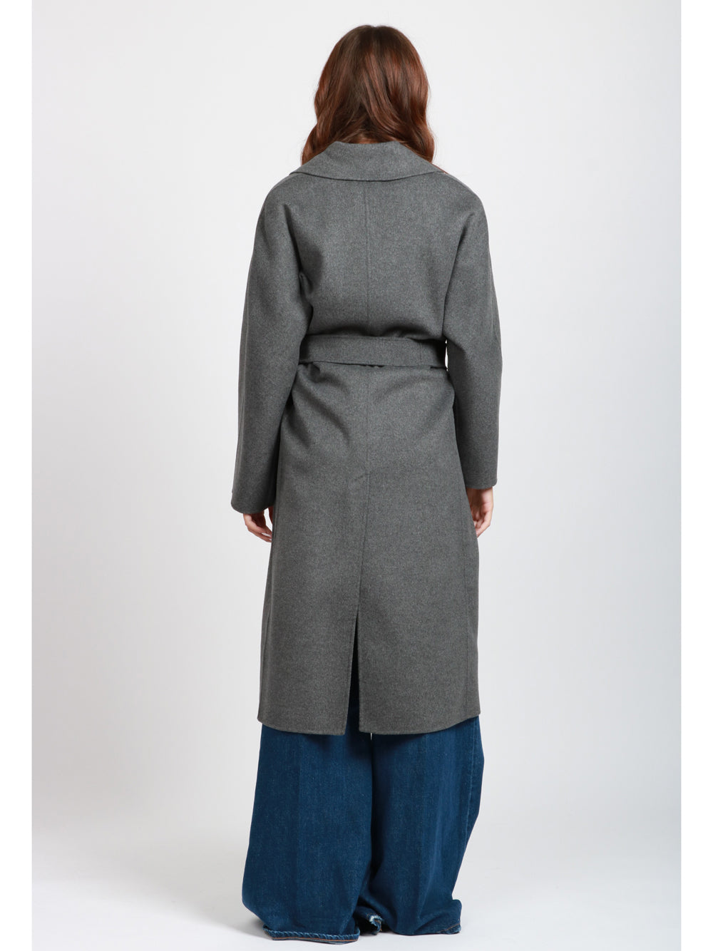 S MAXMARA Cappotto Paul Lungo Doppiopetto in Lana Vergine Grigio Grigio