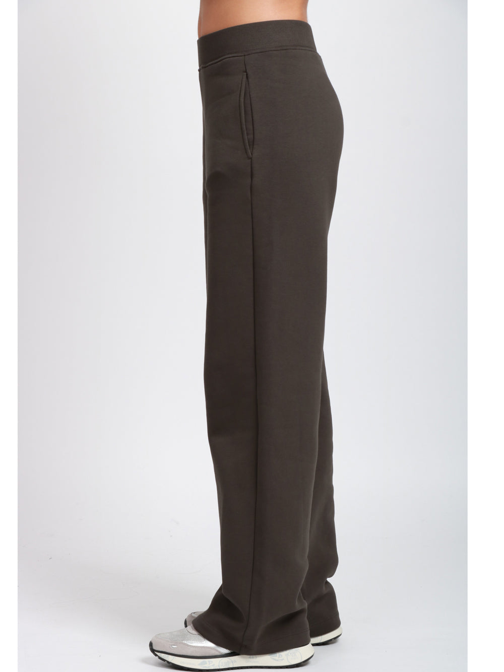 S MAXMARA Pantaloni Pompeo di Felpa in Cotone Grigi Grigio fumo