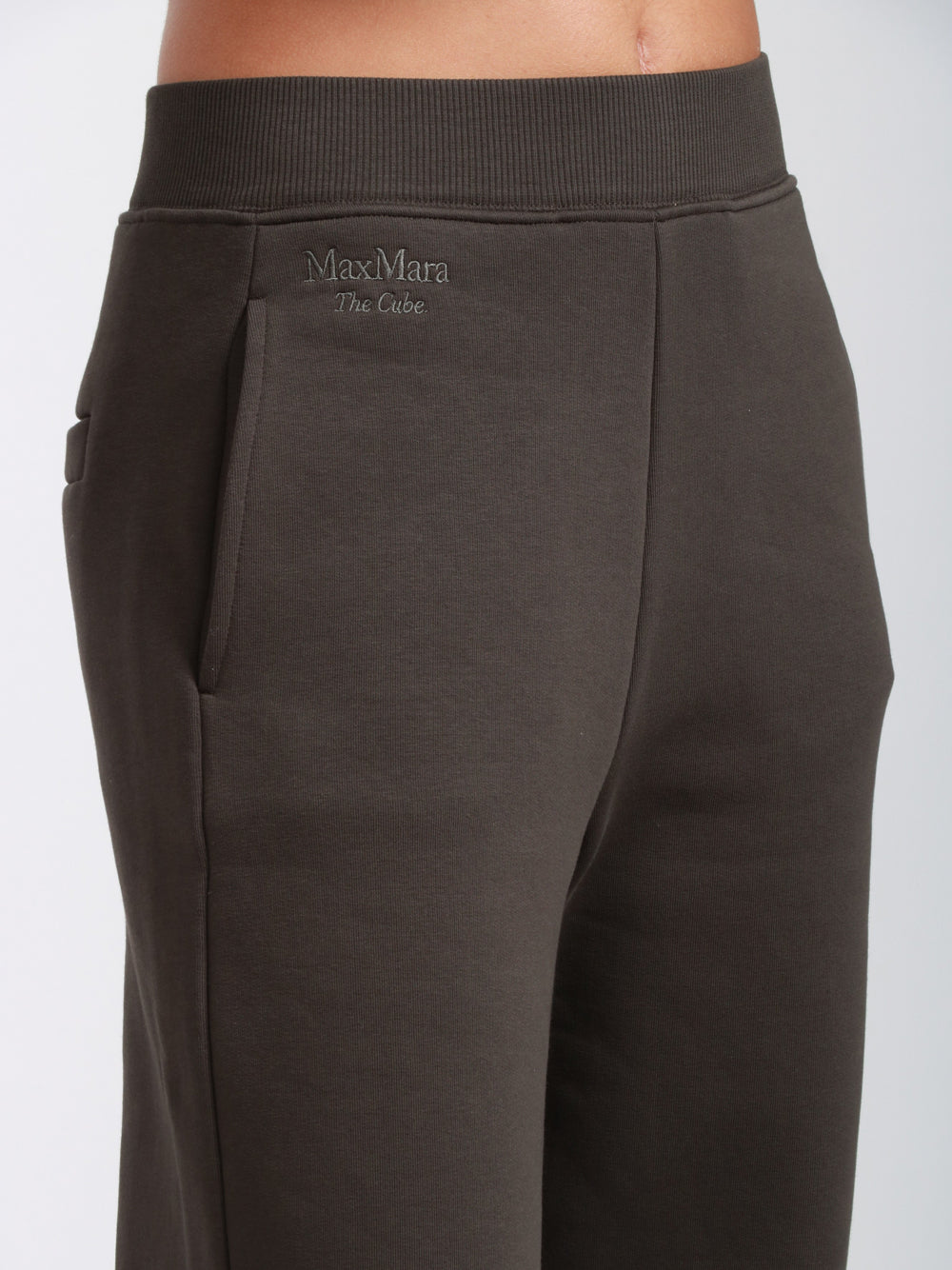 S MAXMARA Pantaloni Pompeo di Felpa in Cotone Grigi Grigio fumo