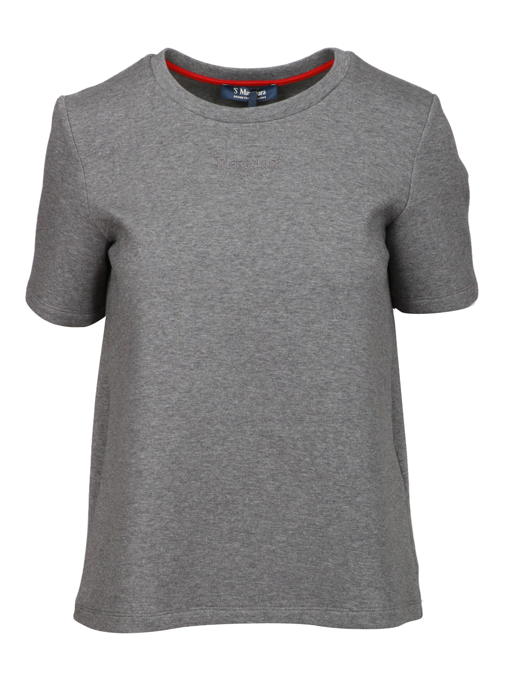 S MAXMARA T-shirt Tubo in Jersey Scuba Grigia Grigio