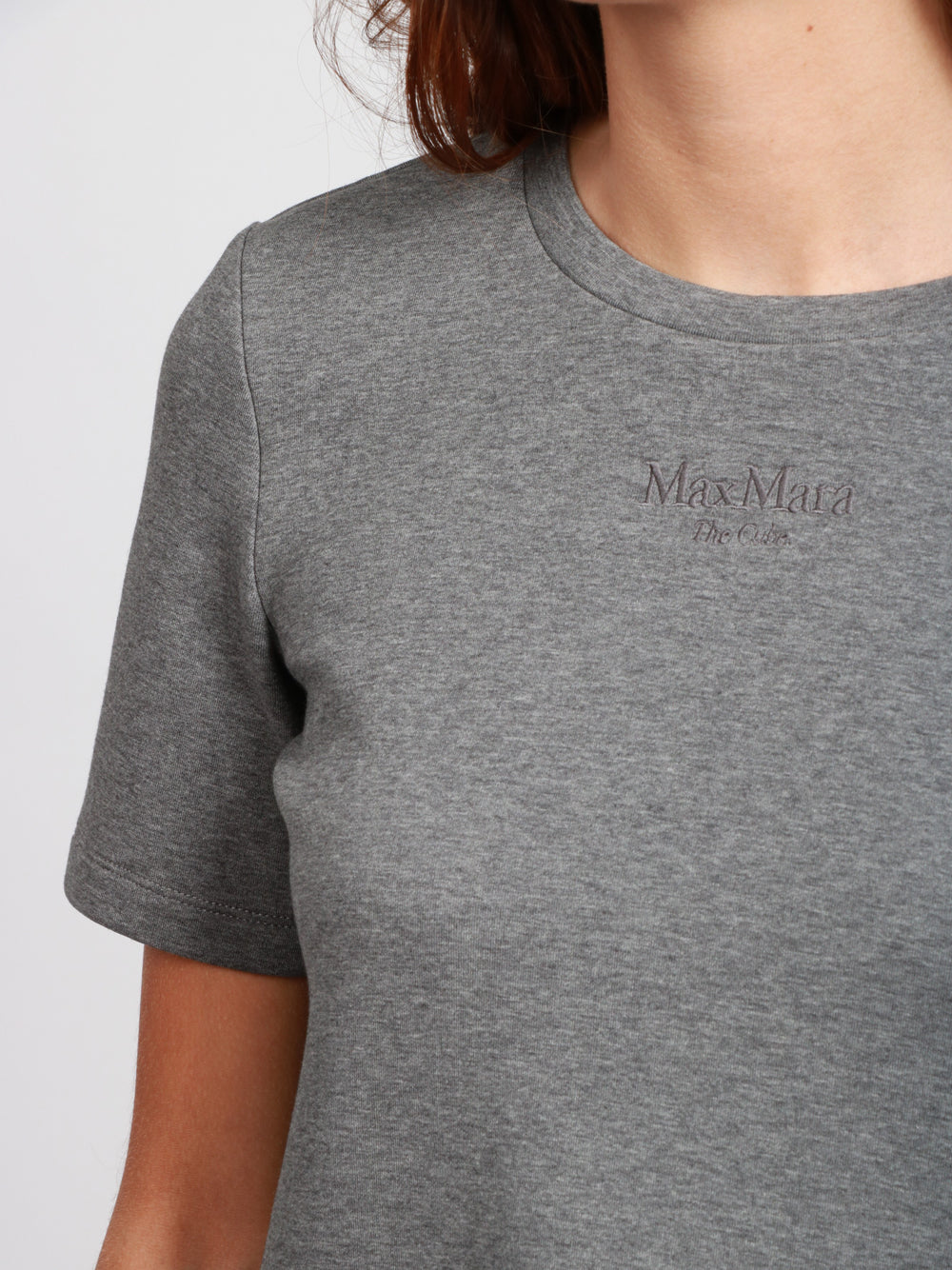 S MAXMARA T-shirt Tubo in Jersey Scuba Grigia Grigio
