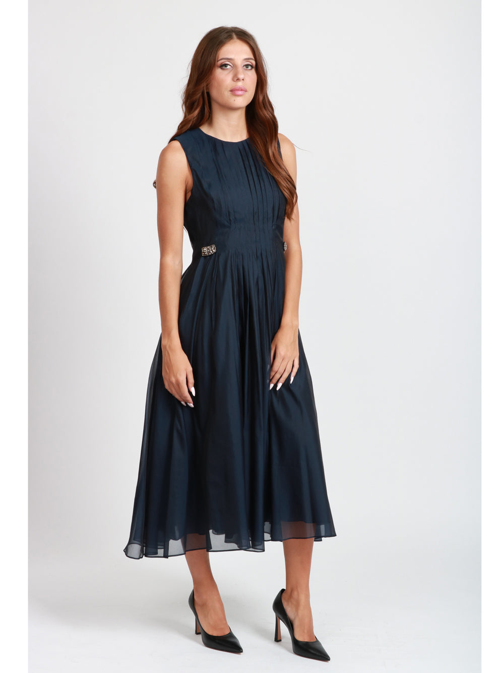 S MAXMARA Vestito Wally in Organza Blu Blu