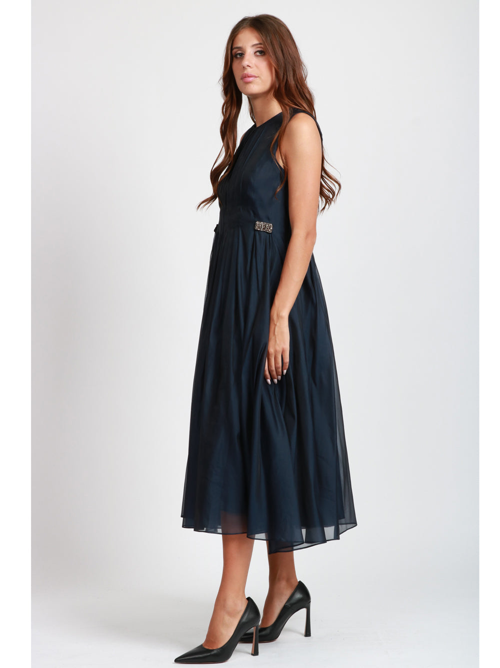 S MAXMARA Vestito Wally in Organza Blu Blu
