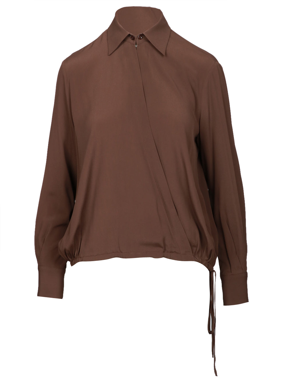 SEMICOUTURE Blusa Armanda in Misto Seta Marrone Marrone