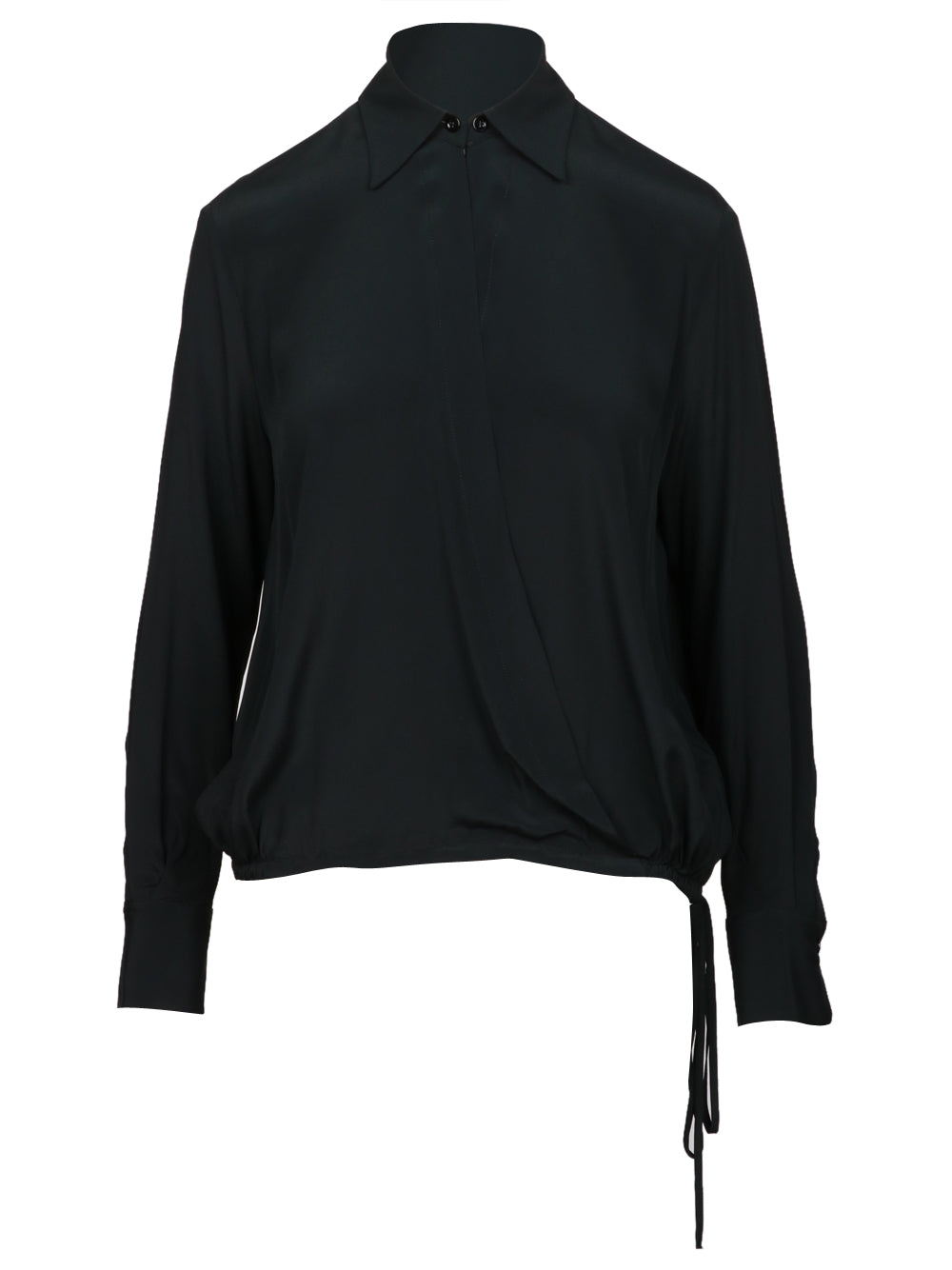 SEMICOUTURE Blusa Armanda in Misto Seta Nera Nero