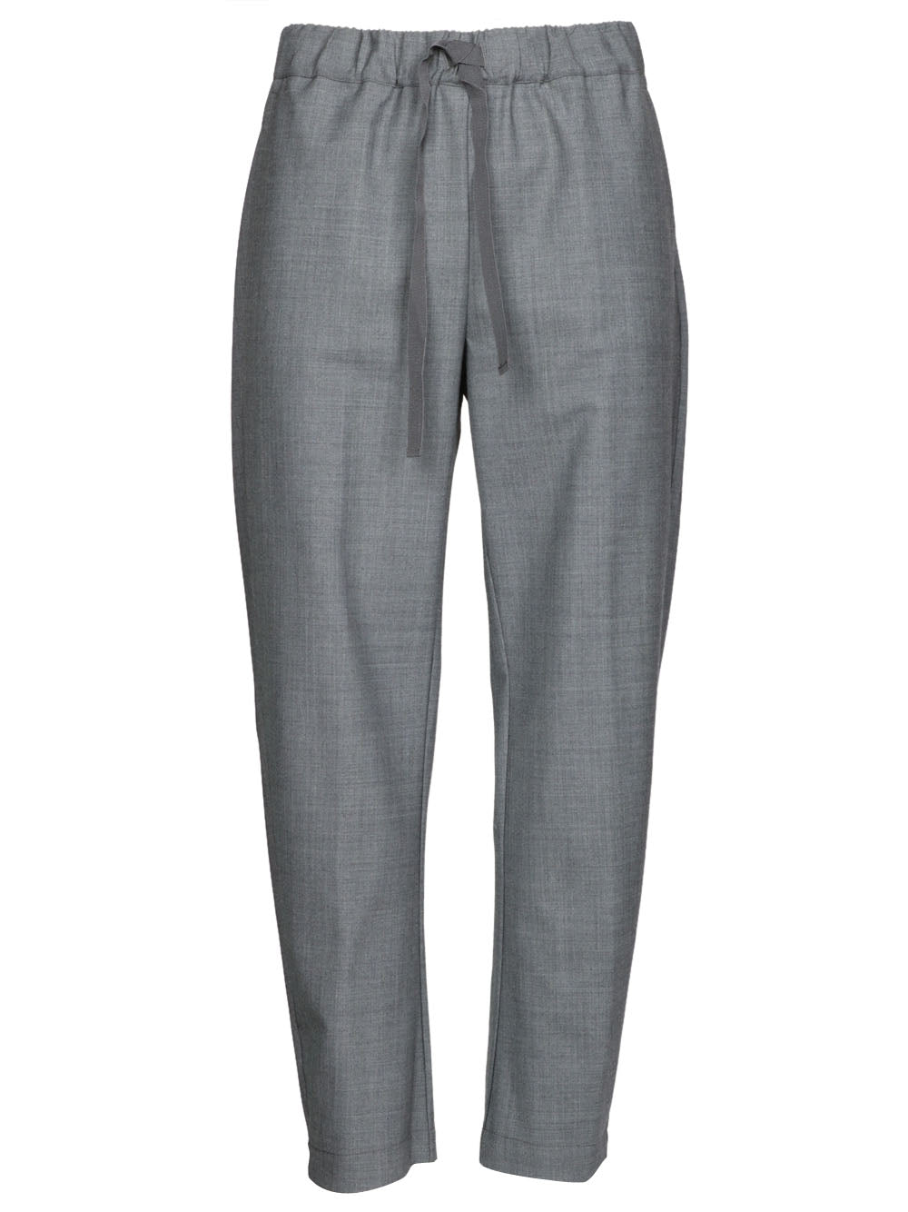 SEMICOUTURE Pantaloni Buddy in Fresco di Lana Grigi con Gamba Dritta Grigio