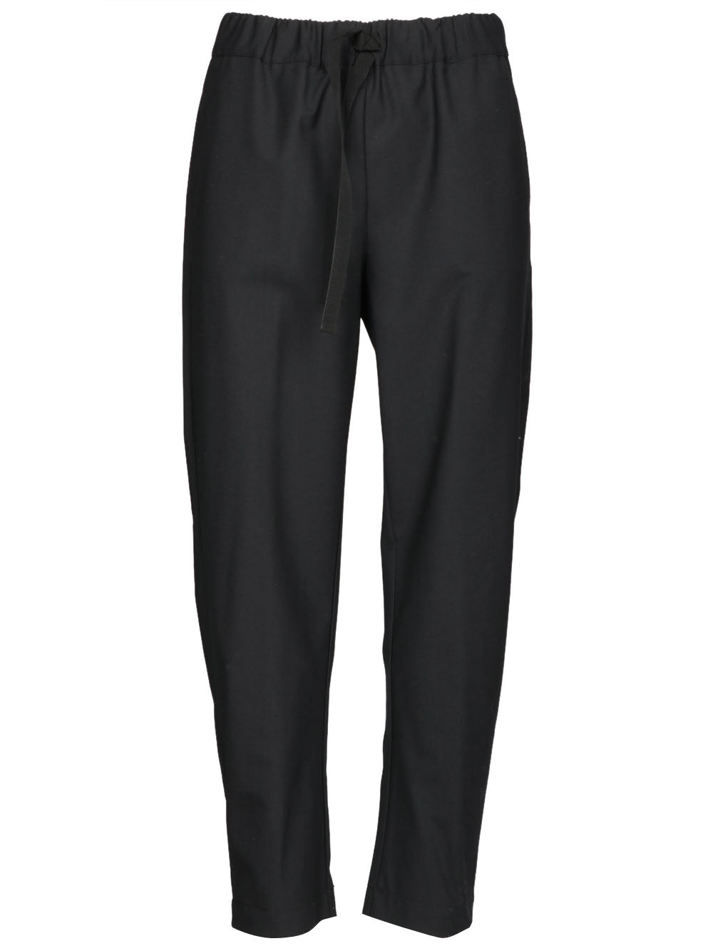 SEMICOUTURE Pantaloni Buddy in Fresco di Lana Neri con Gamba Dritta Nero