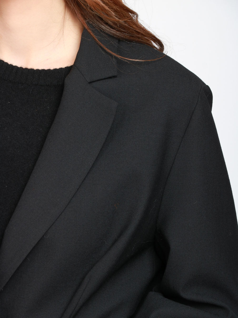SEMICOUTURE Giacca Christiana Over in Fresco di Lana Nera Nero