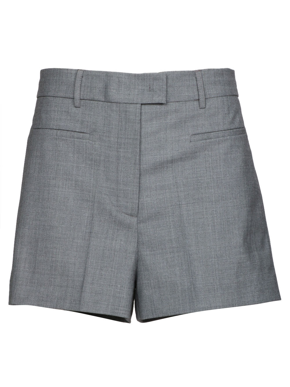 SEMICOUTURE Shorts Crystal in Fresco di Lana Grigi Grigio