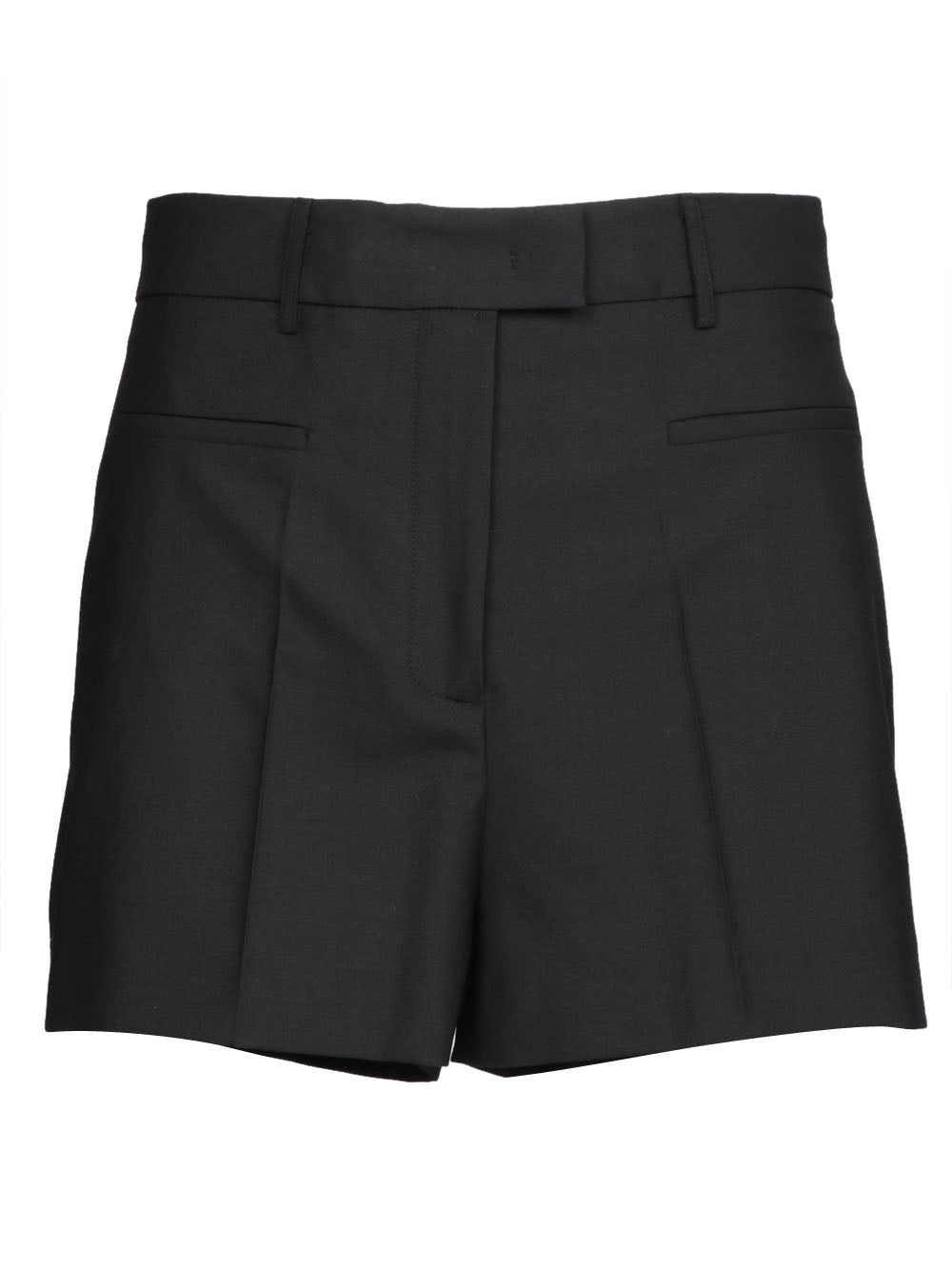 SEMICOUTURE Shorts Crystal in Fresco di Lana Neri Nero