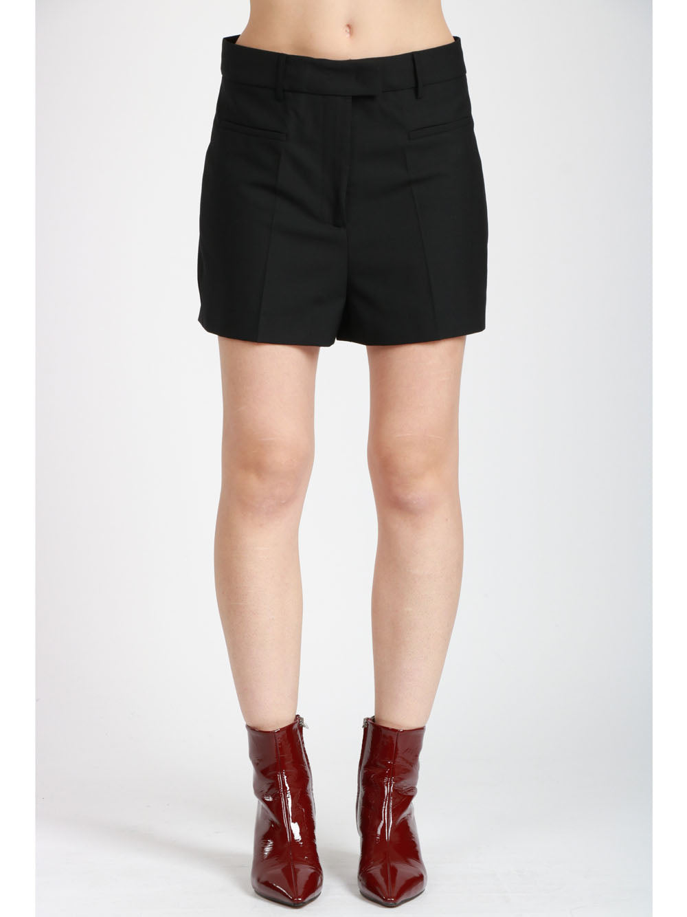 SEMICOUTURE Shorts Crystal in Fresco di Lana Neri Nero