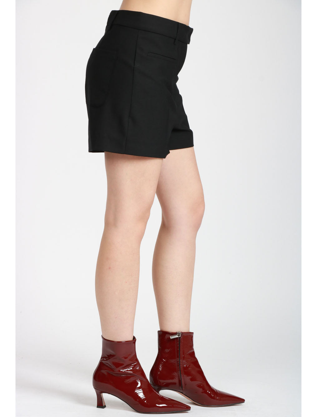 SEMICOUTURE Shorts Crystal in Fresco di Lana Neri Nero