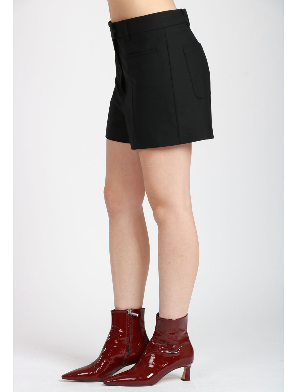 SEMICOUTURE Shorts Crystal in Fresco di Lana Neri Nero
