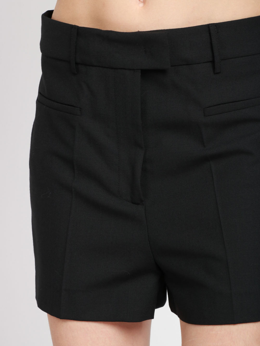 SEMICOUTURE Shorts Crystal in Fresco di Lana Neri Nero