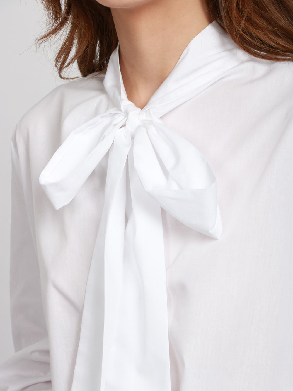 SEMICOUTURE Blusa Emma in Cotone Bianca con Plissè sul Retro Bianco