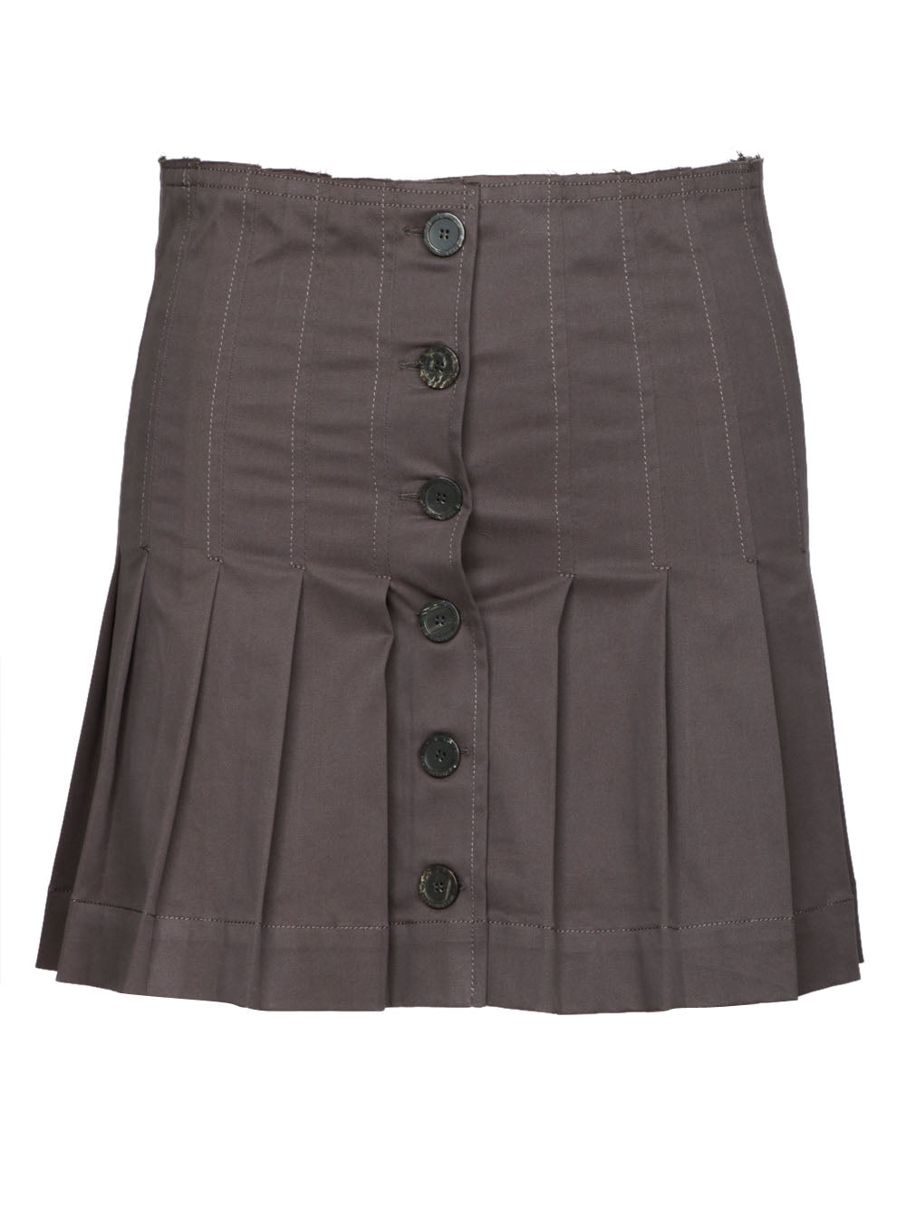 SEMICOUTURE Minigonna Heidi a Pieghe in Cotone Grigia Antracite Antracite