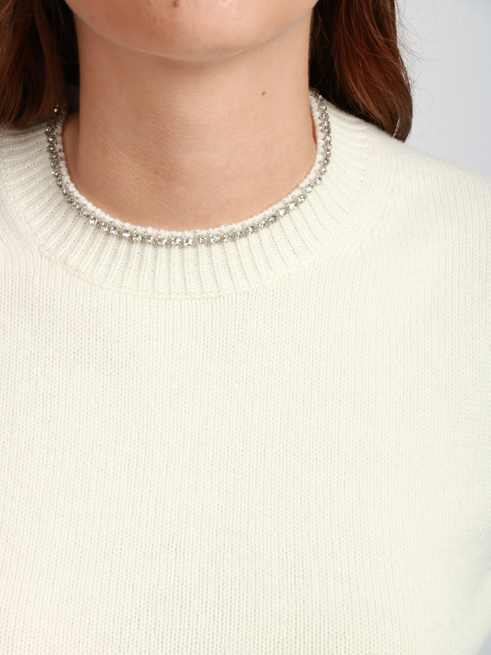 SEMICOUTURE Maglia Leya in Misto Cashmere Panna Panna