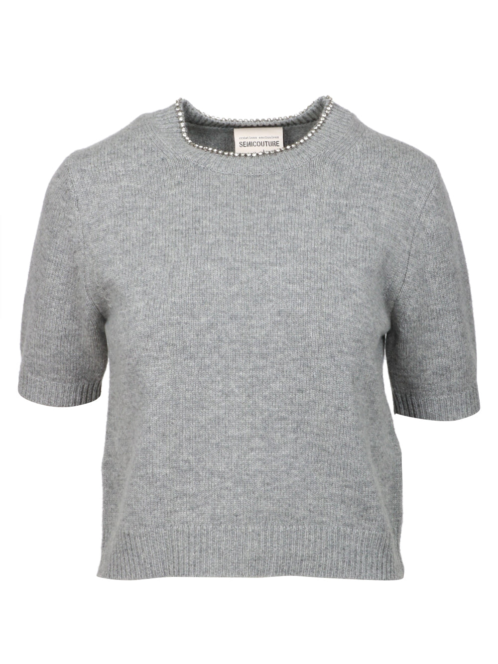 SEMICOUTURE Maglia Leya in Misto Cashmere Grigia Grigio