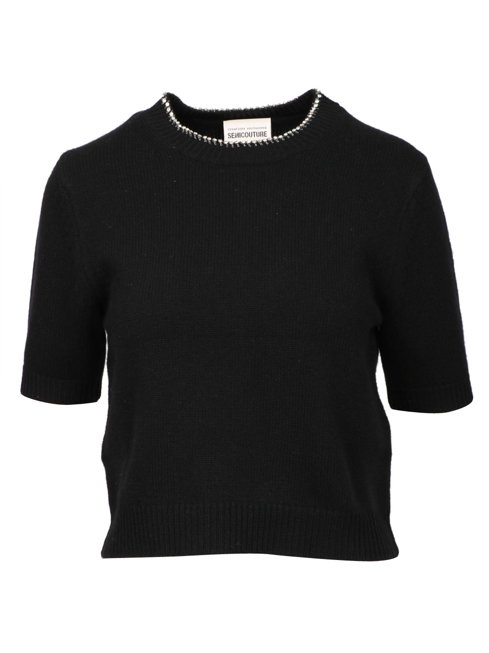 SEMICOUTURE Maglia Leya in Misto Cashmere Nera Nero
