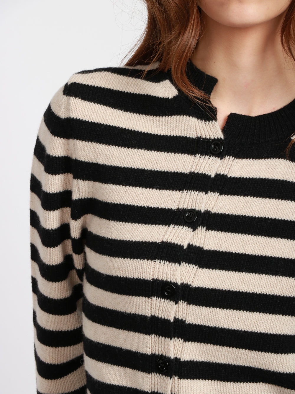 SEMICOUTURE Cargidan Marilu in Misto Lana Beige e Nero a Righe Nero Beige