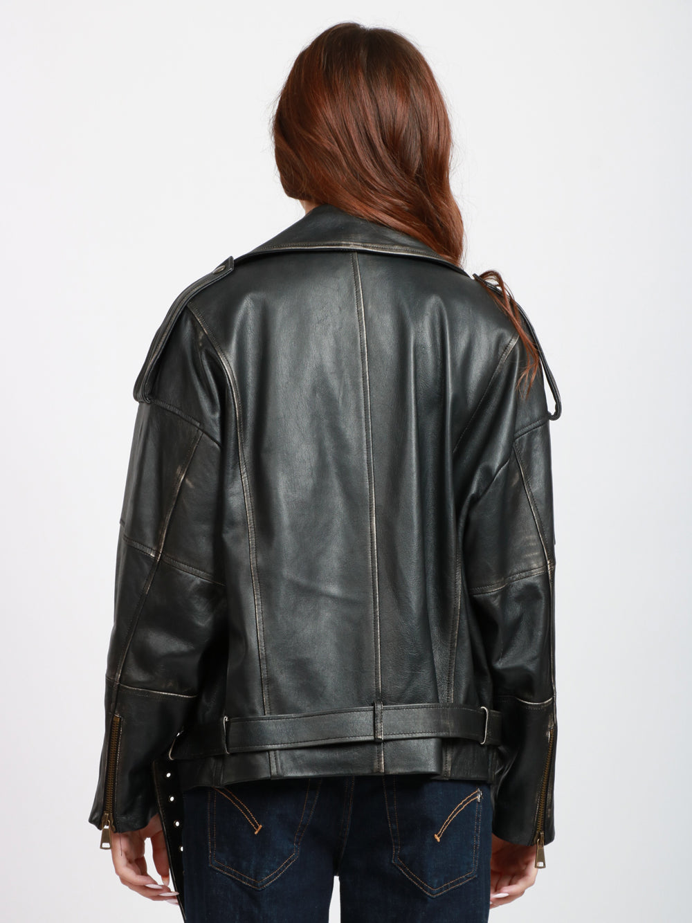 SEMICOUTURE Giubbino Bomber Ruby in Pelle Nero Nero