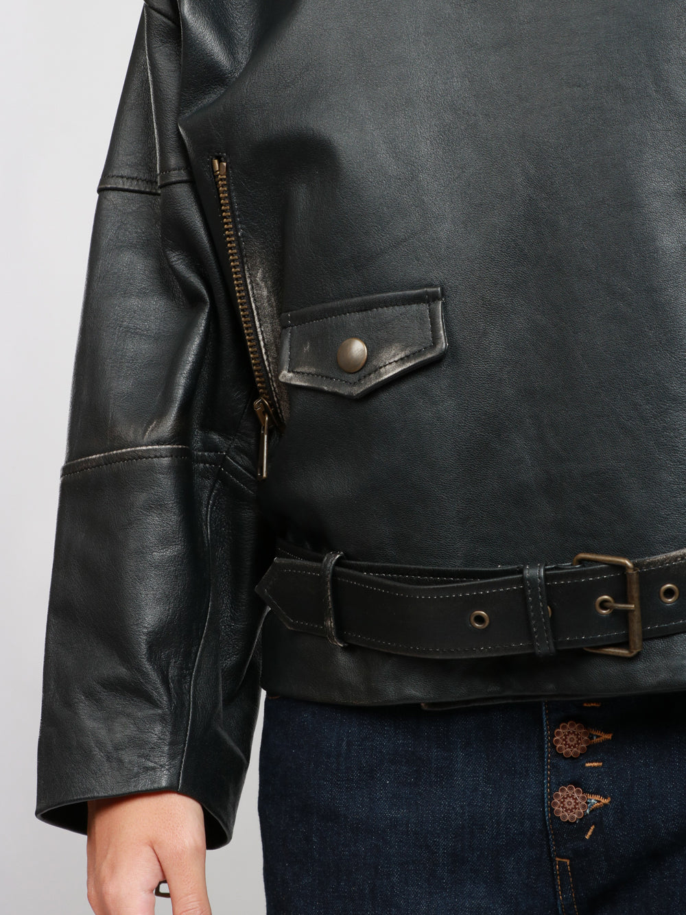 SEMICOUTURE Giubbino Bomber Ruby in Pelle Nero Nero