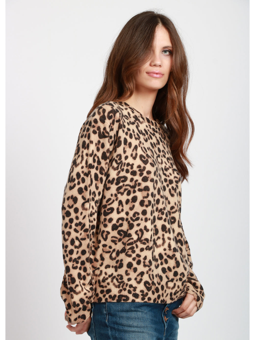 SEMICOUTURE Maglia Serenella in Misto Cashmere con Stampa Maculata Maculato
