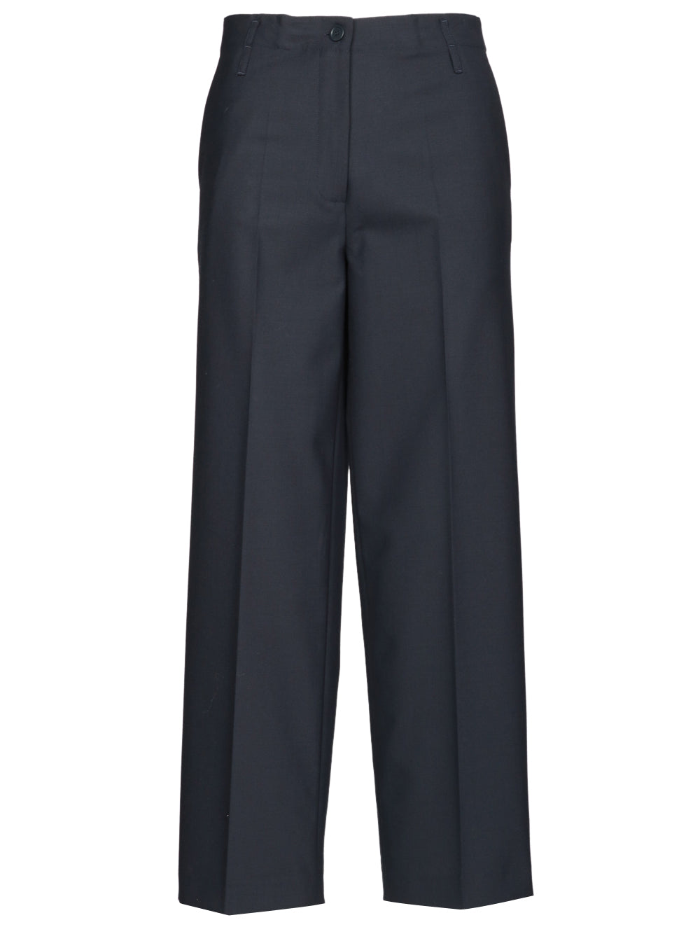 SEMICOUTURE Pantaloni Shelby in Fresco di Lana Blu Notte Blu notte